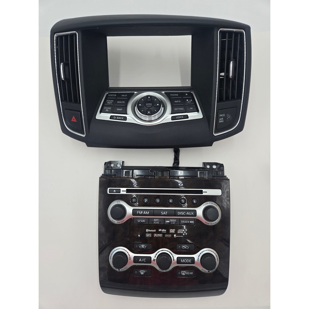09-14 Nissan Maxima Navigation Radio Climate Control Bezel Vents OEM Woodgrain